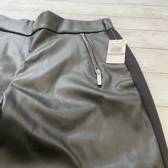 Michael Kors Ankle Faux Leather Leggings Women's 1 X Black Zippered-Pocket - Picture 4 of 10